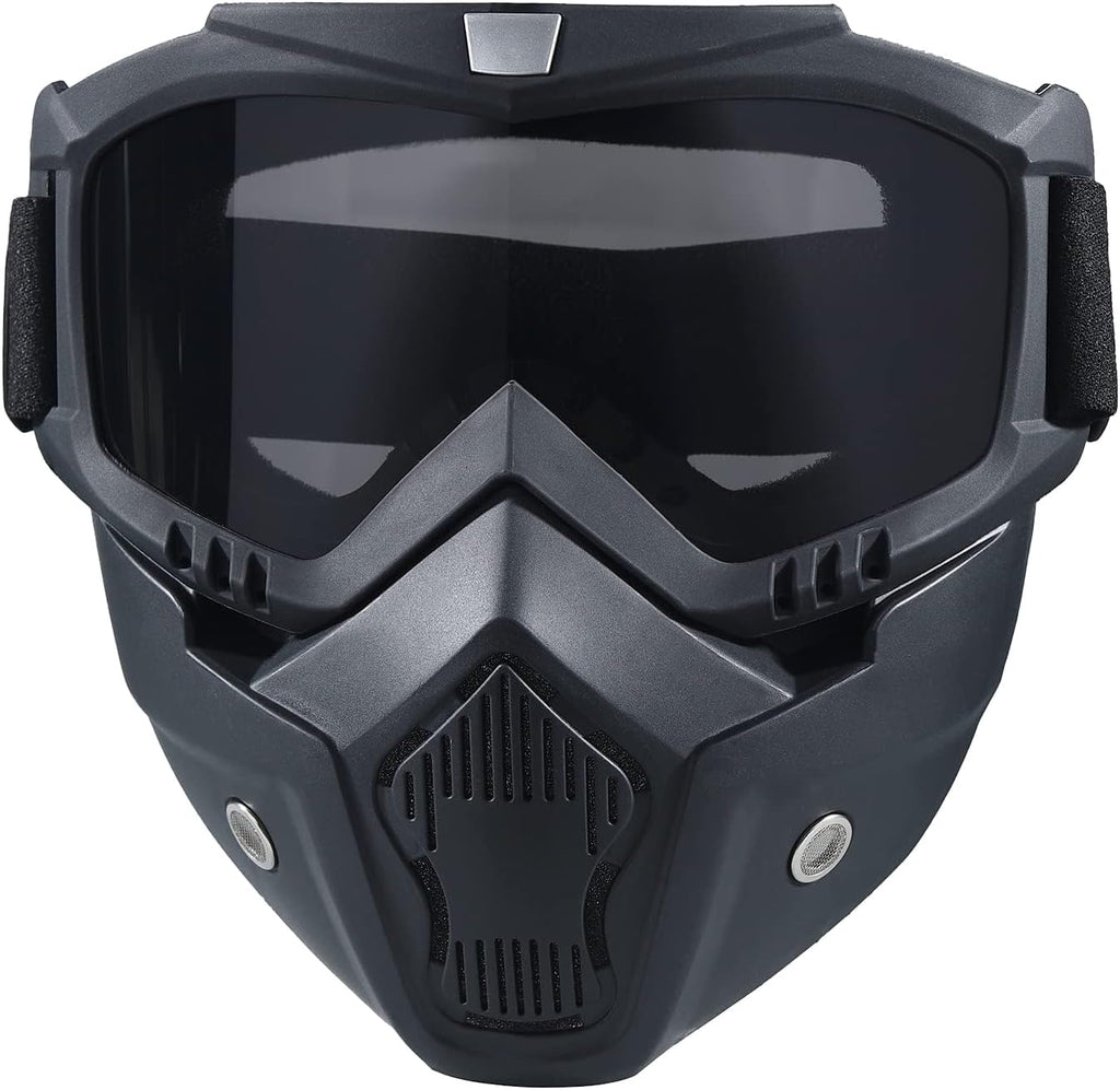 Paintball Mask - Anti-Fog Motorcycle Helmet Goggles with Removable Face Mask | Adjustable Motocross Eyewear
