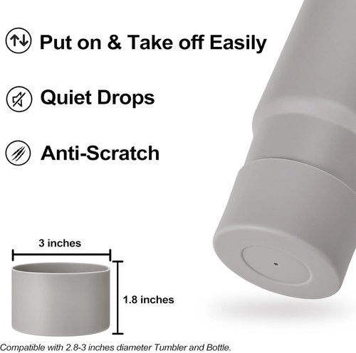 HYZ Silicone Spill Proof Stopper Set - 8 Piece Accessories for Stanley H2.0 Tumblers | Ash Color