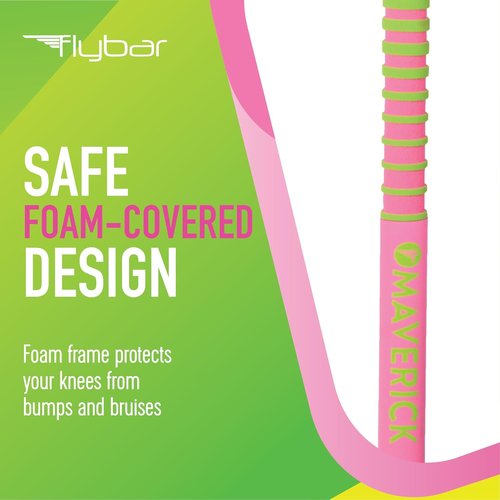 Flybar Maverick 2.0 Foam Pogo Stick - Fun Outdoor Toy for Kids 5+ | Supports 40-80 lbs | Pink/Green