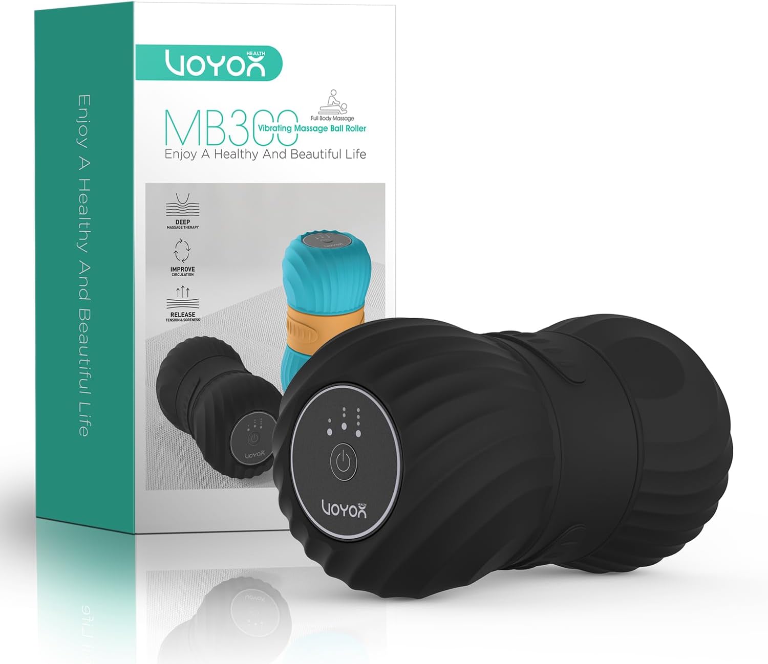 VOYOR-HEALTH Vibrating Peanut Massage Ball - Electric Deep Tissue Roller with 4 Intensities | Rechargeable for Muscle Pain Relief (Black)