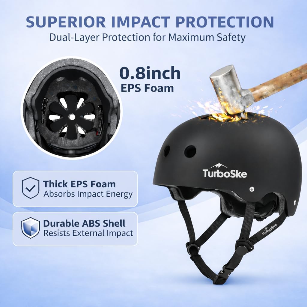 Skiennix Multi-Sport Helmet - Safe Skateboard & BMX Protection for Kids, Youth & Adults