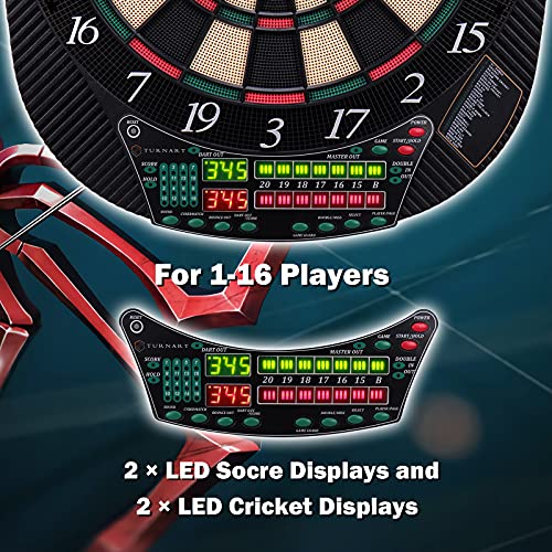 Electronic Dart Board for 16 Players with LED Display and 28 Games