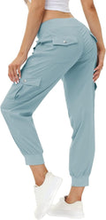 MoFiz Women's Hiking Cargo Pants - Lightweight Quick-Dry Travel Joggers with Elastic Waist & Pockets
