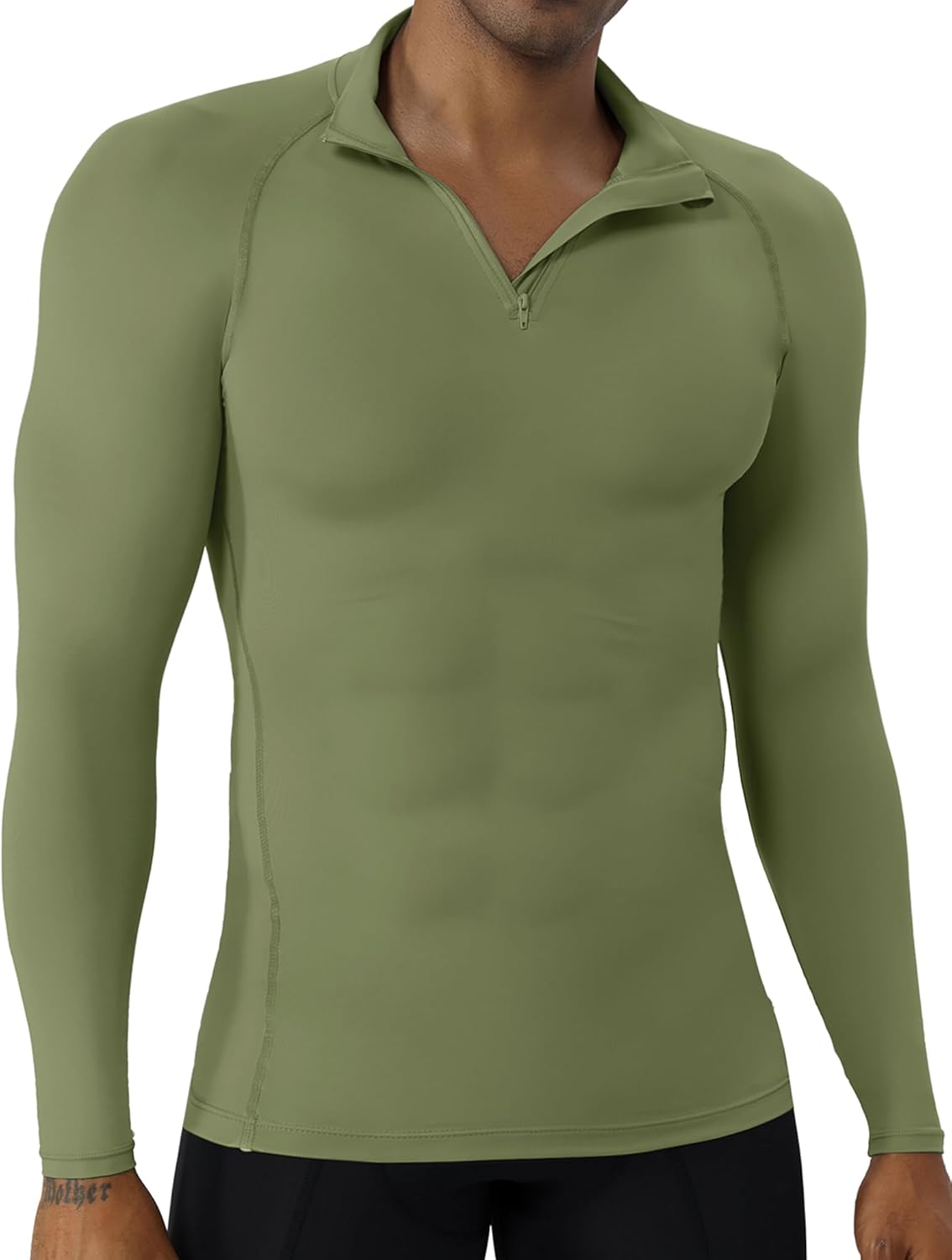 SPVISE Quarter Zip Workout Pullover - Men's Dry Fit Long Sleeve Compression Tee | Sport Baselayer