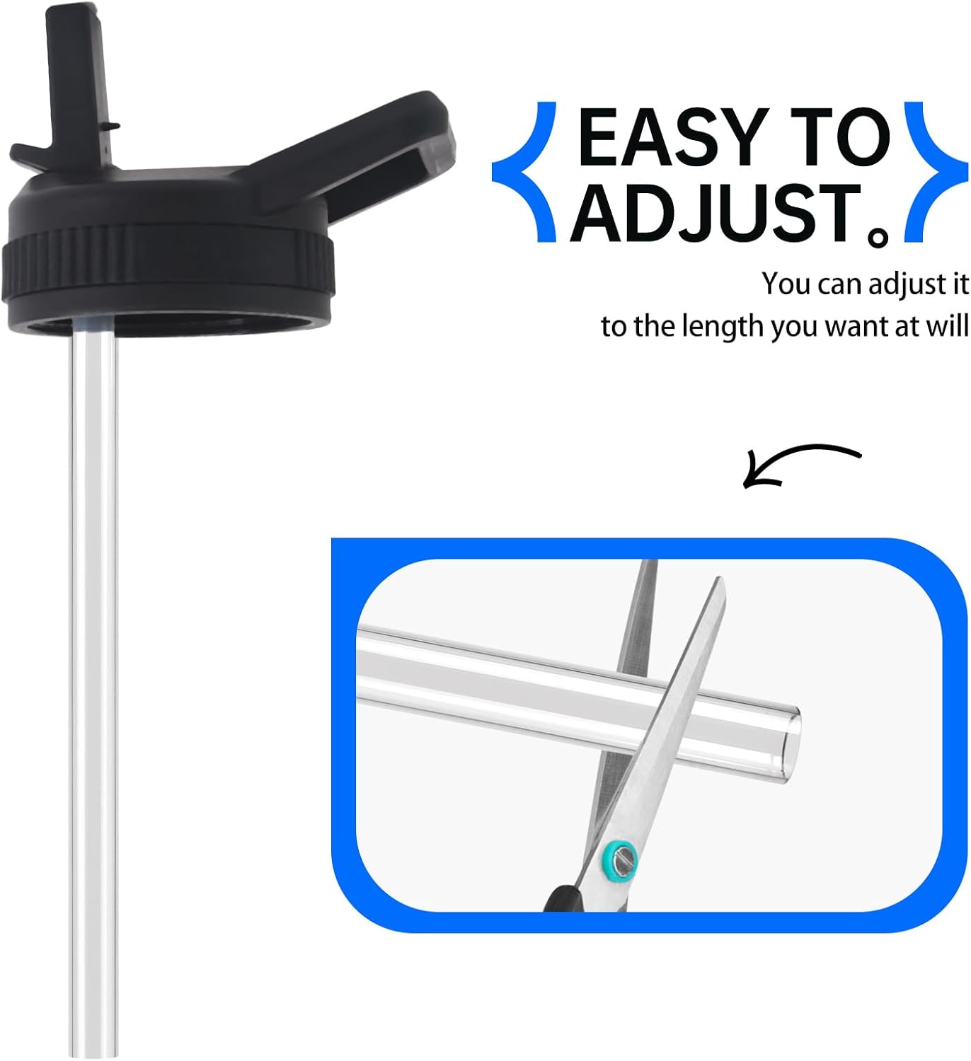 ThermoFlask Straw Lid - Compatible With 18OZ/24OZ/32OZ/40OZ/64OZ Water Bottles | Includes 2 Straws & Brush