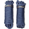 2 Pack Navy Blue Dock Lines - 35 Ft, Double Braided Nylon with Eyelet - 5/8"