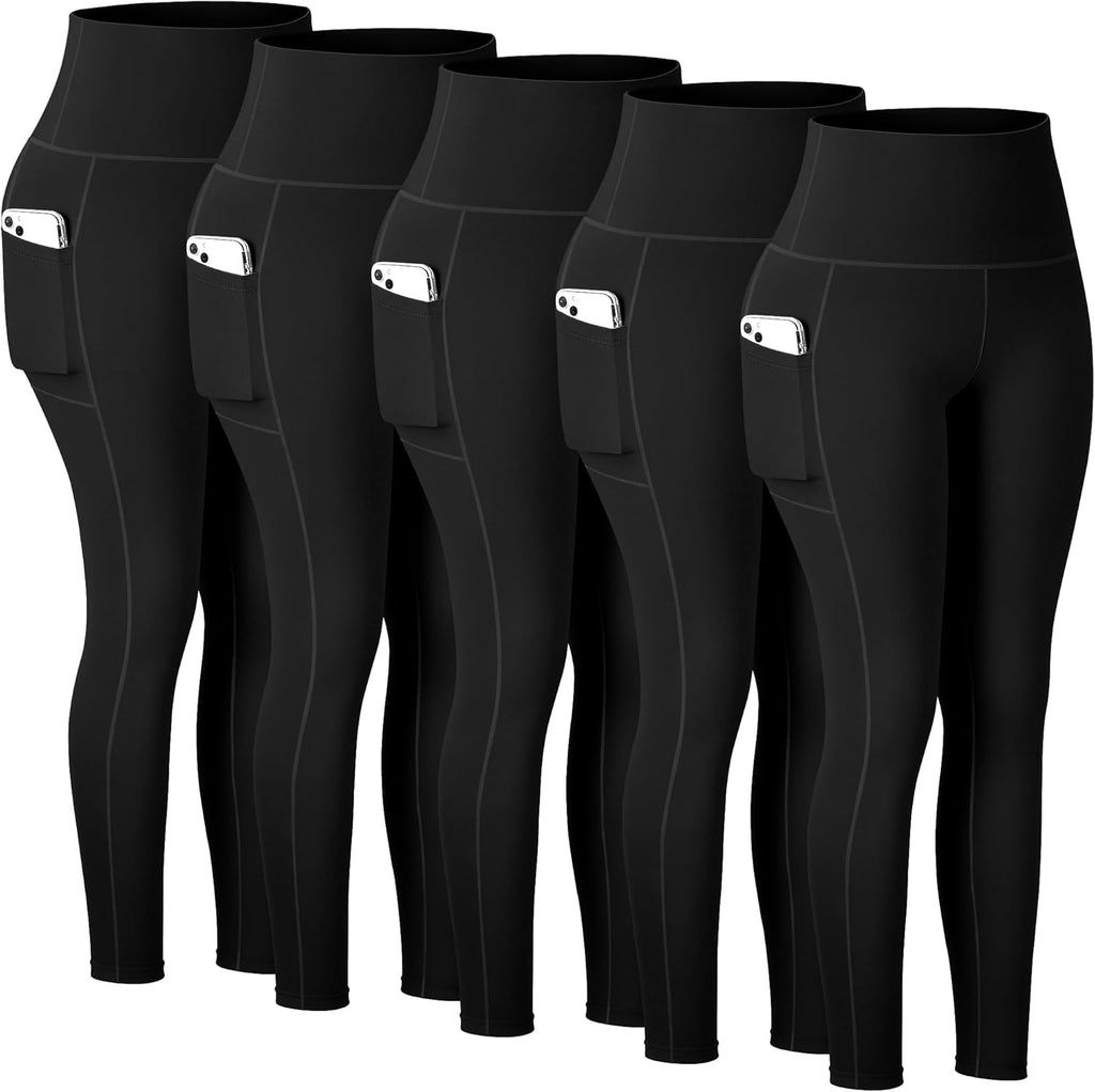 Bluemaple Leggings | High Waist Soft Yoga Pants with Pockets - Tummy Control for Women