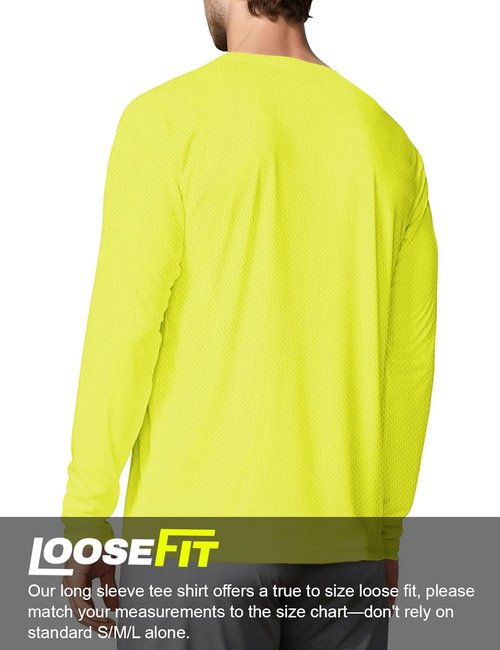 Men's UPF 50+ Long Sleeve Tee Shirts UV Sun Protection Quick Dry Tee Shirt Swim Athletic Running Workout