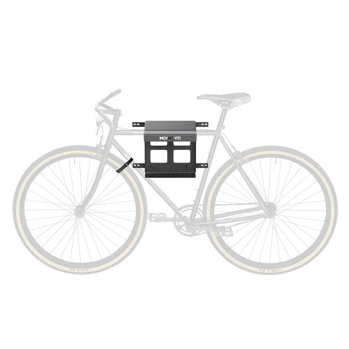 Mount-It! Bike Wall Mount Rack with Shelf and Hooks, Horizontal Indoor Bike Rack Garage Home, Space Saving Wall Mounted Hanger for a single Road, Mountain or other Bicycle with Extra Storage, Black