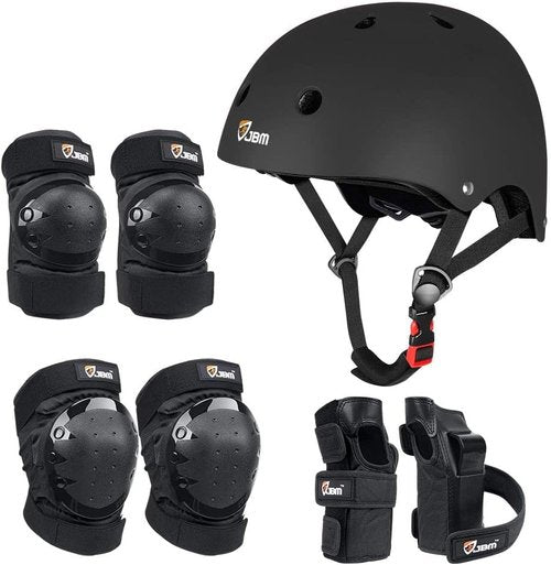 JBM Skating Protective Gear Set - Helmet, Knee & Elbow Pads, Wrist Guards for All Skill Levels | Ideal for Inline Skating, Scooters, Skateboarding