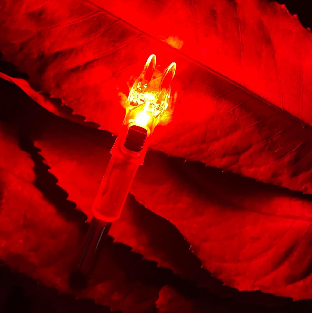 DEEPOWER S Lighted Nocks for Arrows .244/6.2mm 6/12 Pack Lighted Arrow Nocks for Archery Hunting (12 PCS/Red)
