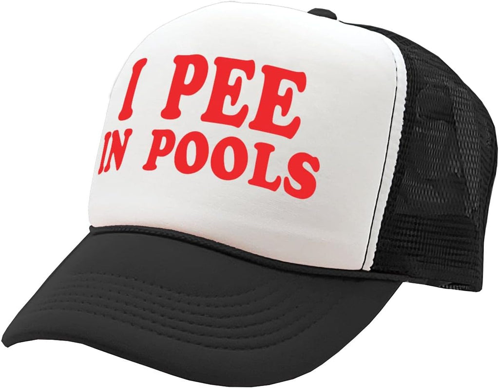 Vintage Retro Style Trucker Cap - I Pee in Pools Funny Gag Gift | Unique Humor Hat