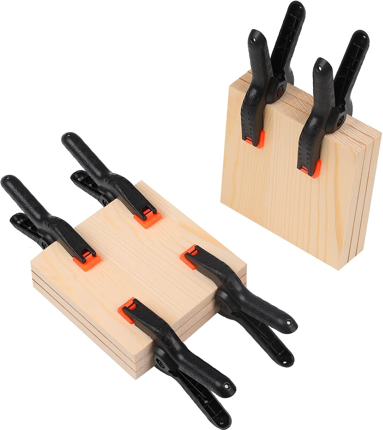 Skiennix 12 Pack Plastic Spring Clamps - 3.5 Inch Heavy Duty Clips for Crafts & Photography (Black)