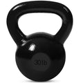 JFIT Cast Iron Kettlebell – Single Weight, Flat Bottom, Polished Handle | Men & Women | CrossFit, Cardio & Strength Training - 30 lbs