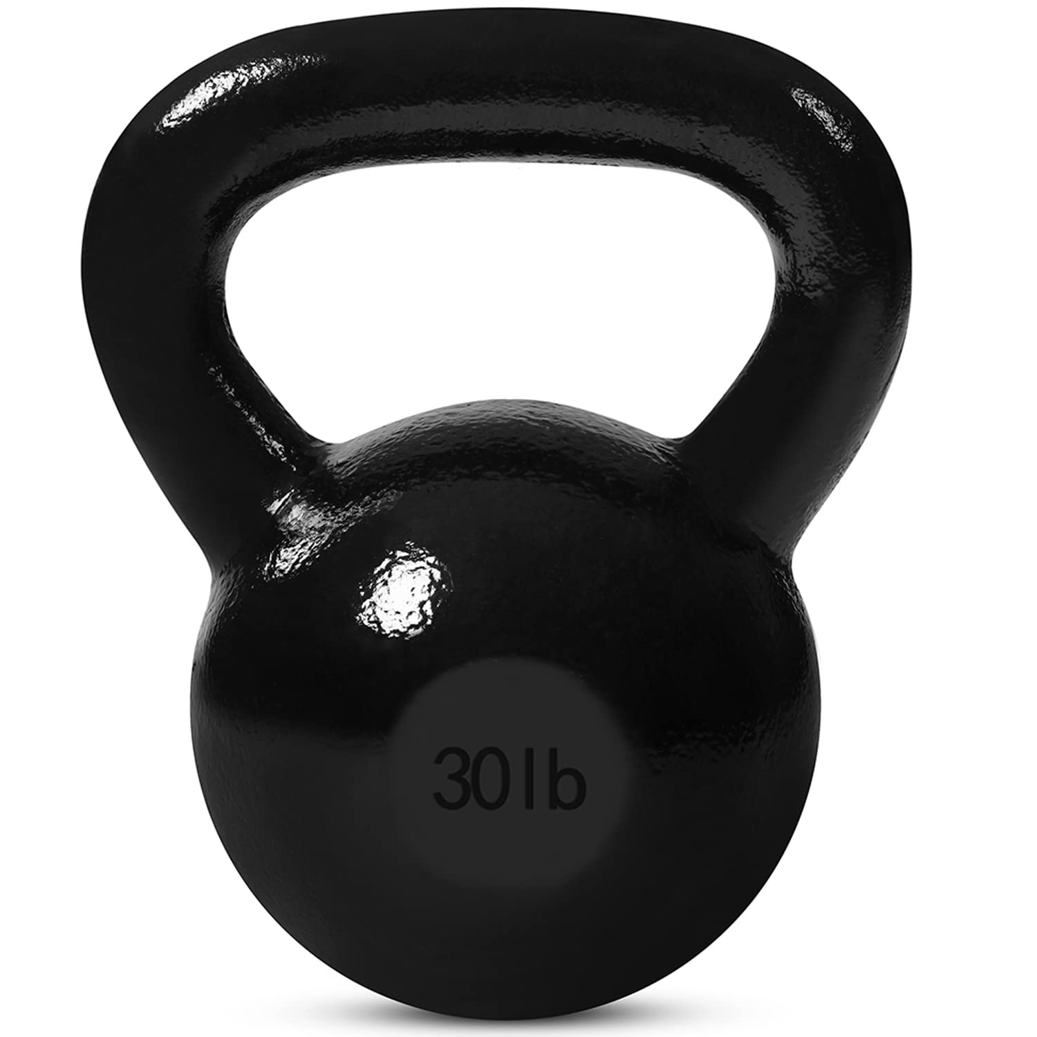 JFIT Cast Iron Kettlebell – Single Weight, Flat Bottom, Polished Handle | Men & Women | CrossFit, Cardio & Strength Training - 30 lbs