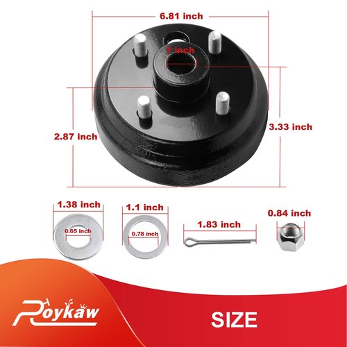 Roykaw Golf Cart Brake Hub Drum w/30 Teeth Die Casting Fine Splined for EZGO 1991-up 4 Cycle Gas Models, Replaces OEM # 21807-G1, 21807G1, 41843-94 - 2 Pcs