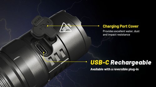 Nitecore P23i 3000 Lumen Rechargeable Tactical Flashlight with Dual Power Sources and Lumentac Organizer