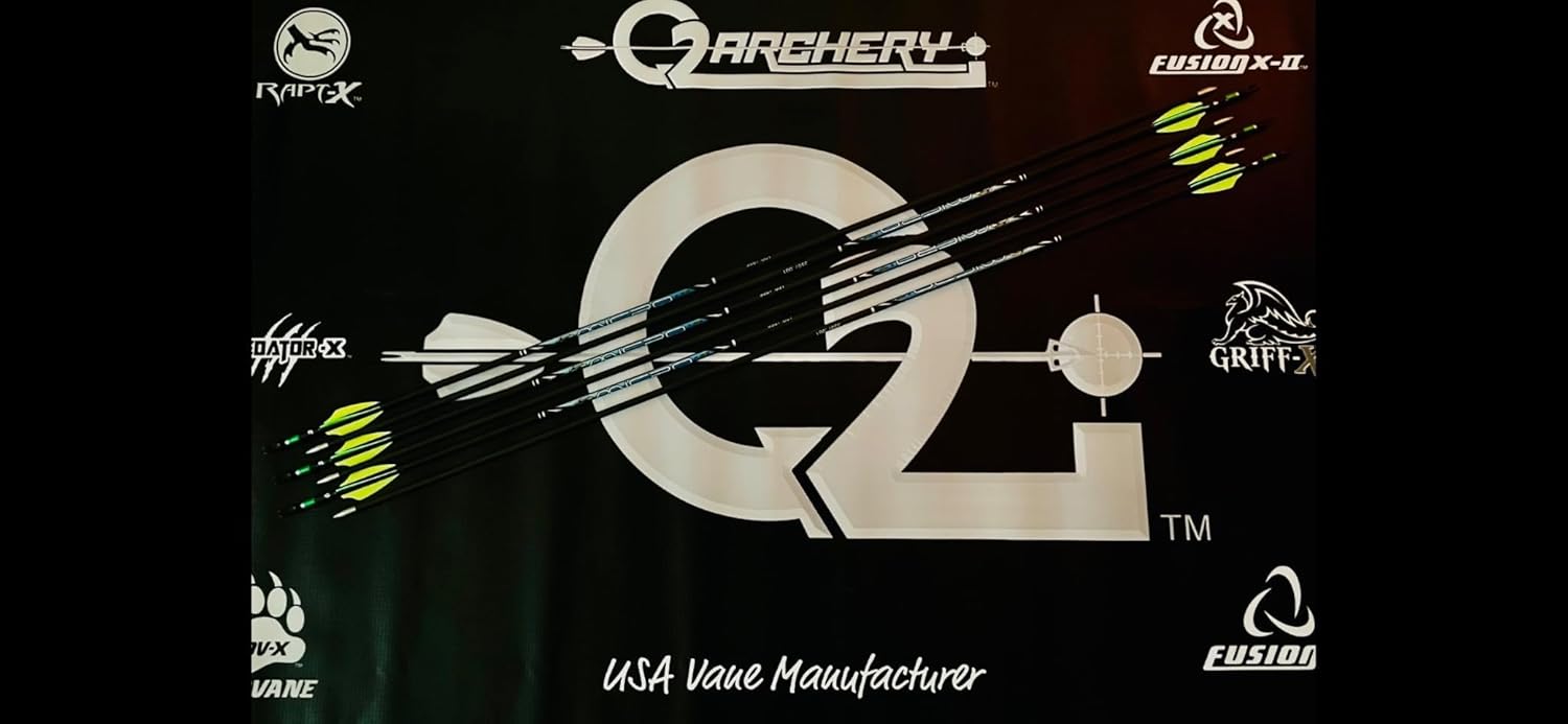 Q2i Fusion X-II Target Archery Vanes - Ultra-Lightweight Tri-Fusion Adhesion Technology | Premium Arrow Fletching