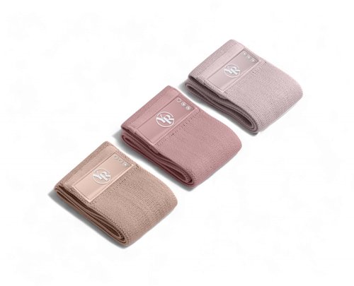 Your Reformer Fabric Booty Band Set for Pilates and Other Workouts- 3 Levels of Resistance 100% Latex Free (Blush)