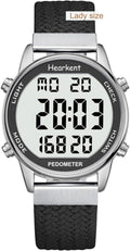 Hearkent Pedometer Watch for Women - 30M Waterproof Step Counter with EL Backlight & Stopwatch