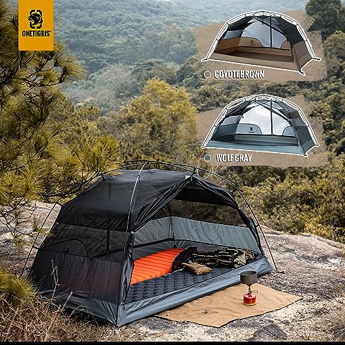 OneTigris COSMITTO 2-Person Lightweight Waterproof Camping Tent - Coyote Brown