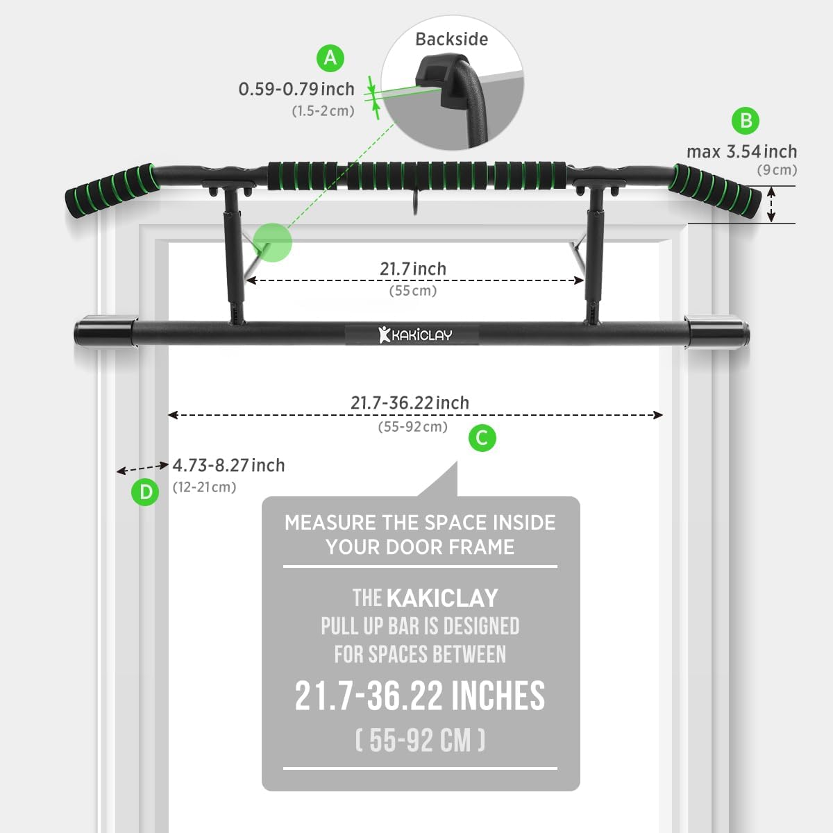 Skiennix Pull Up Bar - 2024 Upgrade Multi-Grip Doorway Gym Bar | Max 440 lbs Capacity, Portable Design