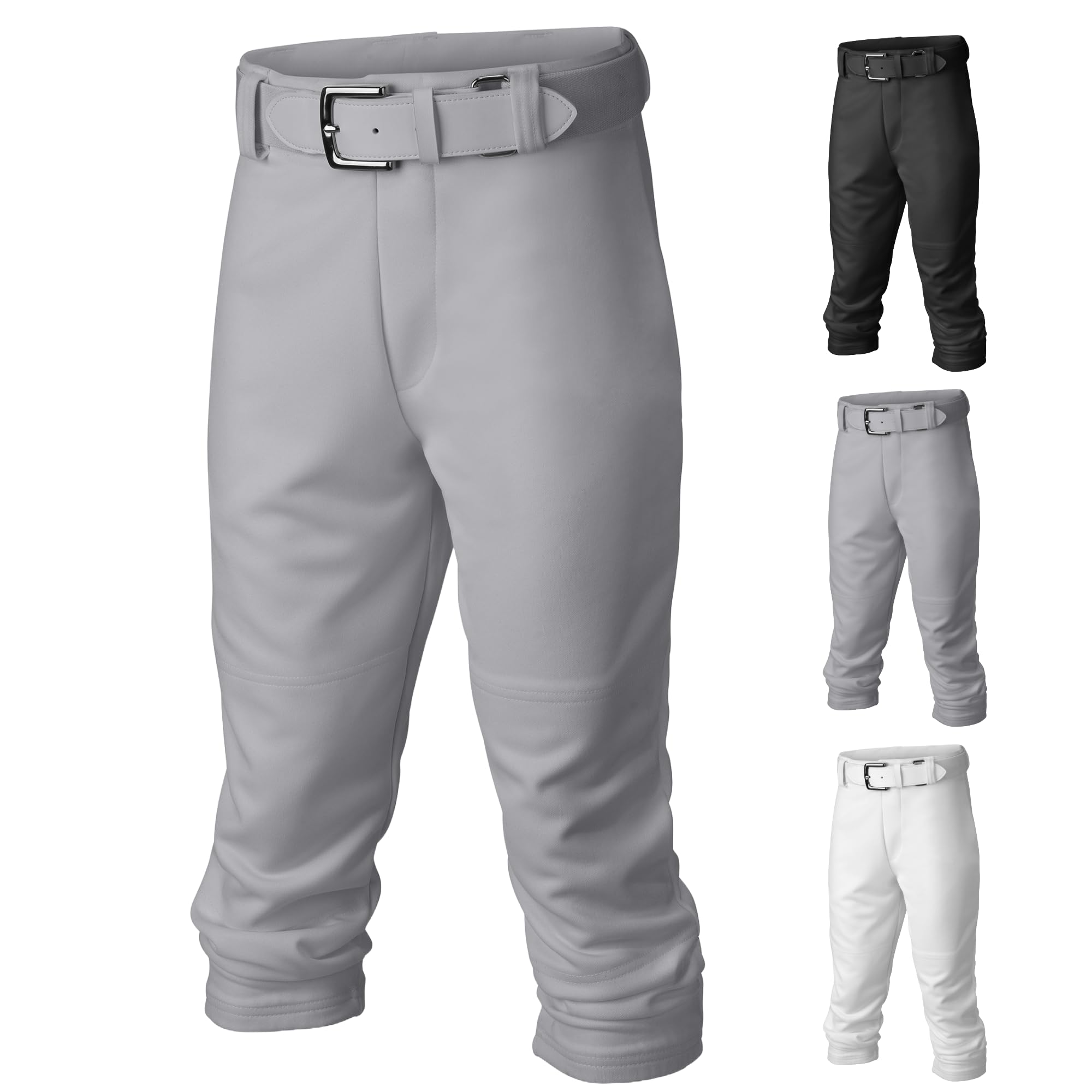 Easton | PRO+ Pull Up Baseball Pant | Youth | Full Length | Elastic Bottom | Youth Grey Y XS