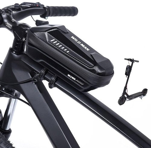 WILD MAN Quick Release 1L Hard Shell Waterproof Scooter Storage Bag Bike Handle Bar Bag for Kick Scooters Folding Bike Road Mountain Bicycle（XS5）