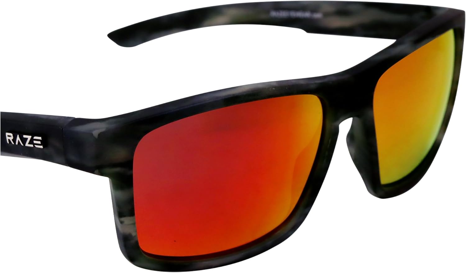 Offshore Polarized Sunglasses - Black Marble Frame with Red Mirror Lenses for Men & Women