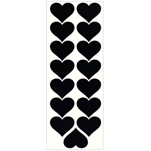 LiteMark Reflective 1.5 Inch Black Heart Sticker Decals, Love Sticker for Laptops, Phones - Pack of 15 Pcs