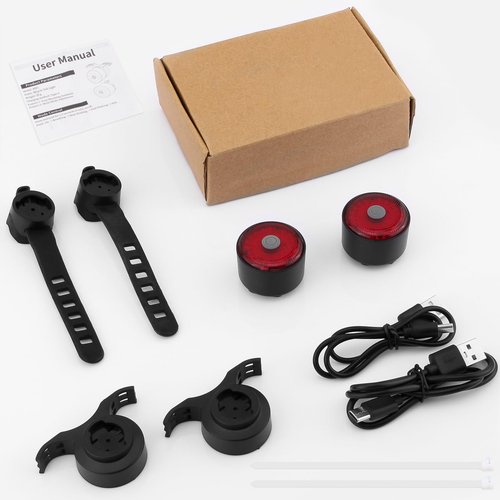 Bike Tail Light 2 Pack, Ultra Bright Bicycle Rear Light for Night Riding & Daytime Safety, 60LM USB-C Rechargeable LED Bike Tail Light with 5 Modes,10H Runtime - Waterproof Tail Light for Road Biking