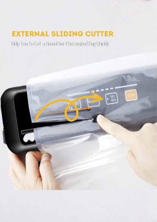 MEGAWISE Vacuum Sealer Machine 2025 - Powerful One-Touch Automatic Design | Seals in 10-20 Seconds | Includes 10 Vacuum Bags & Built-in Cutter