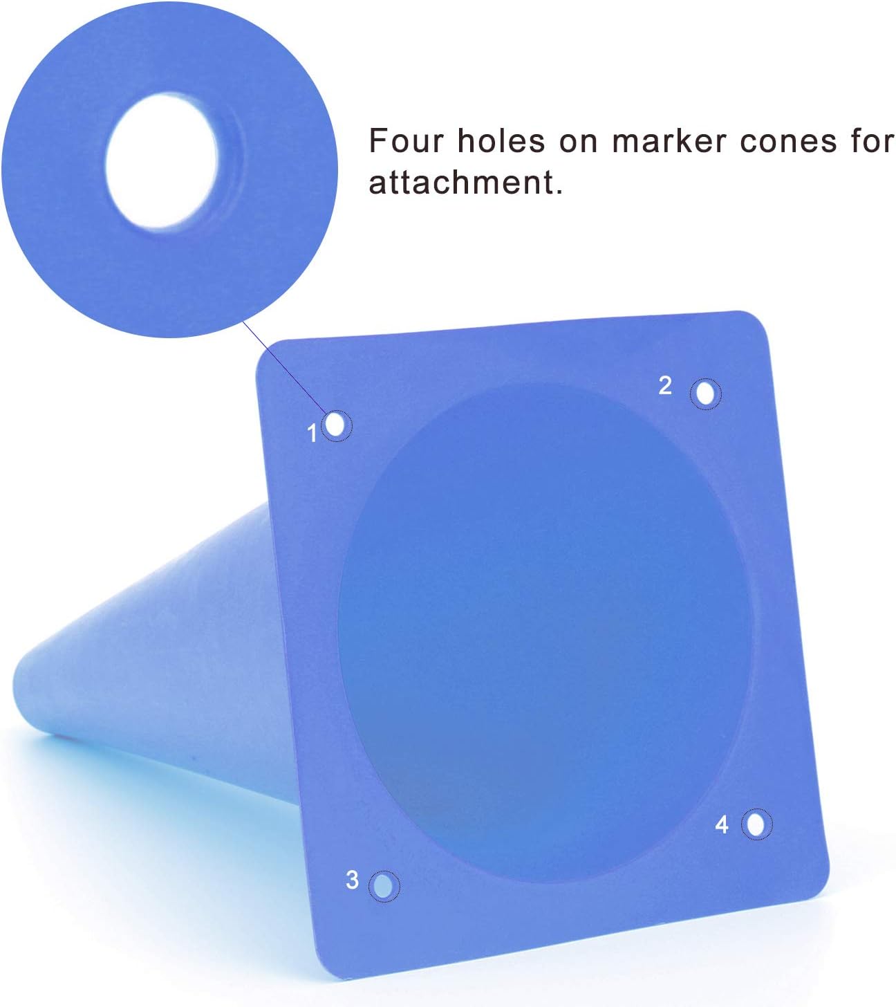 Traffic Training Cones - 12 Inch Plastic Safety Markers for Soccer, Basketball & Football Drills | 6 Vibrant Colors