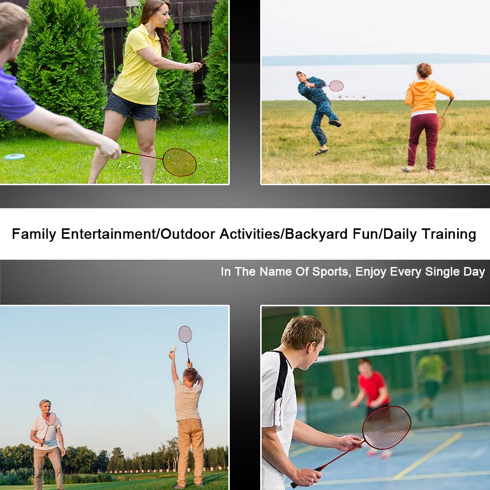 Professional Badminton Racket,Rackets,Ultralight and Durable,Carbon Fiber,Including 2 Badminton Racket,2 Badminton and A Ball Bag,Suitable for Outdoor Activities and Family Outings