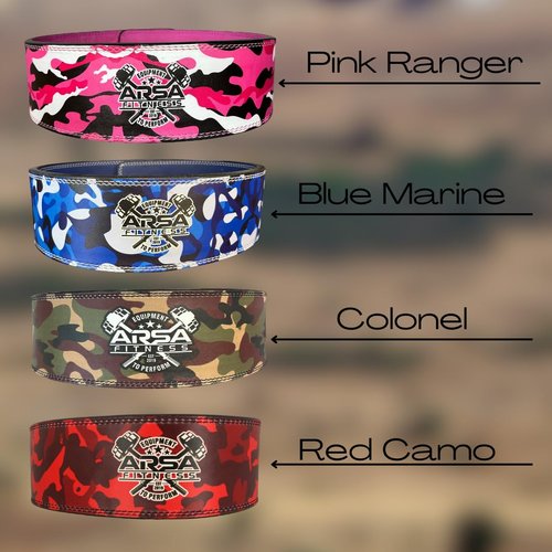 Arsa Fitness 10MM Competition Weightlifting Lever Belt for Men & Women, Powerlifting, Bodybuilding, & Strength Training - Camoflage Series (Blue Camo, X-Large)