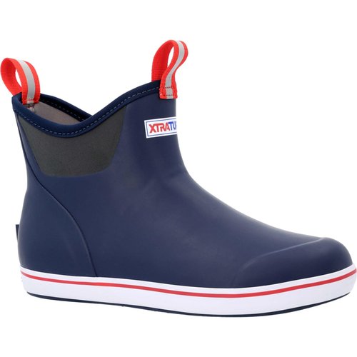 Xtratuf 22733-NVY-110 Performance Series 6" Men’s Full Rubber Ankle Deck Boots, Navy & Red (22733)