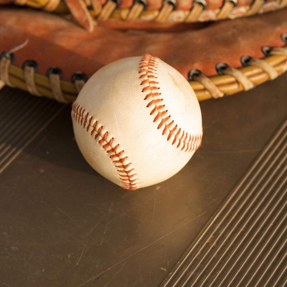 Tebery Baseballs - 12 Pack Standard Size Leather-Covered Training Balls for Adults