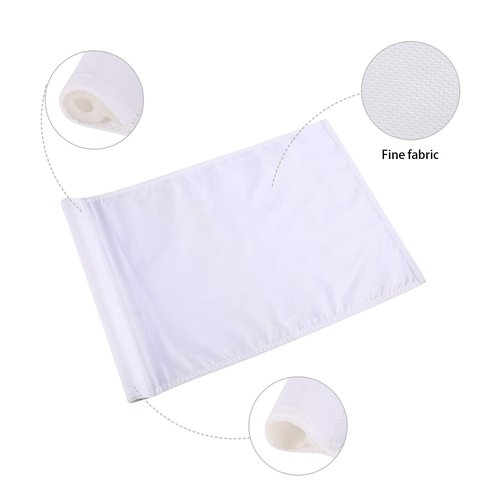 Golf Flag, Solid and Nylon Training Putting Green Flag, Indoor Outdoor Backyard Garden Portable Target Flags, 19.7inch*13.4inch (White)