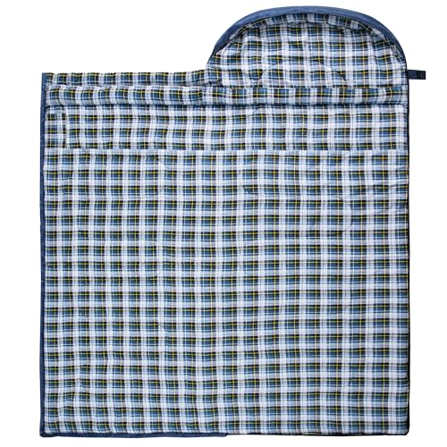 HiZYNICE XXL Cold Weather Sleeping Bag for Adults - Blue, Right Zip