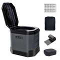 RWORCP Portable Camping Toilet, Portable Travel Folding Toilet with Lid for Adults and Kids, Portable Potty for Camping, Hiking, Car Travel,Truck, RV, Boating, Road Trips, Beach (Grey)