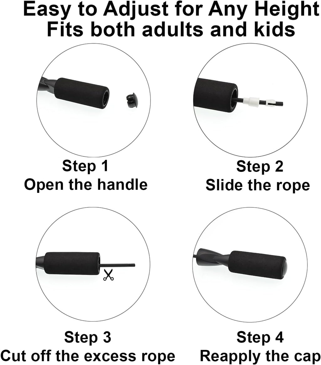 XYLsports Jump Rope - Adjustable PVC Fitness Rope with Tangle-Free Design & Foam Handles | Ideal for Cardio & Home Workouts
