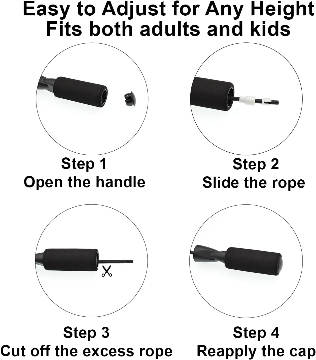 XYLsports Jump Rope - Adjustable PVC Fitness Rope with Tangle-Free Design & Foam Handles | Ideal for Cardio & Home Workouts