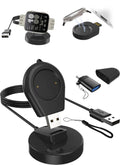 YAJOJO Portable 2-in-1 Magnetic Charger for Amazfit Bip 6/Amazfit Active 2 Square/Active 2 - Travel Separable Magnetic Charging Dock with USB Charger Cable