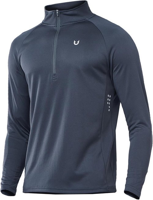 NORTHYARD Men's Quarter Zip Pullover | Moisture-Wicking Long Sleeve Athletic Shirt for Running & Workouts