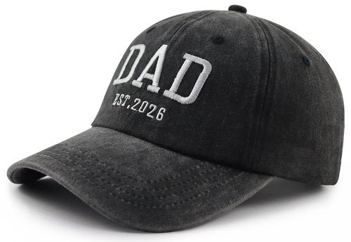 Dad Gifts from Daughter Son, Funny Embroidered New Dad EST 2026 Hat, Best Father Baseball Cap, Fathers Day Birthday Gifts for Papa Daddy Pappy Friend
