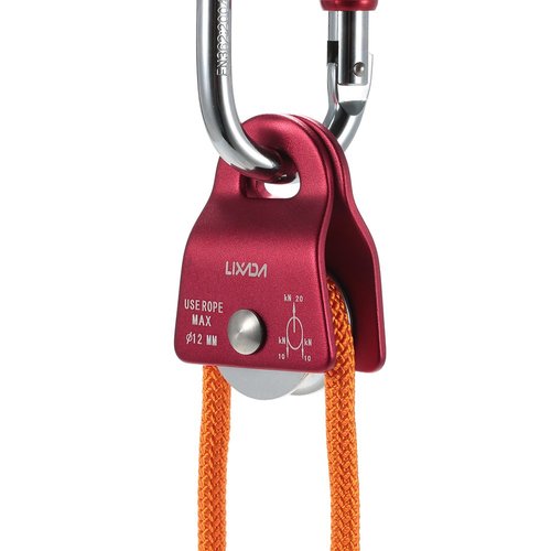 Lixada 20kN Bearing Mobile Micro Pulley Max Rope 1/2in for Rigging Arborist Climbing