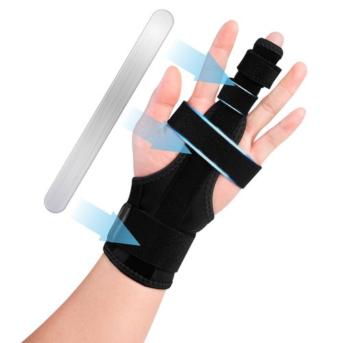 EDNYZAKRN Finger Splint for Middle Finger, Trigger Finger Splint Wrist Support Brace, Straightening Immobilizer -Adjustable Removable straps for Left or Right Hand