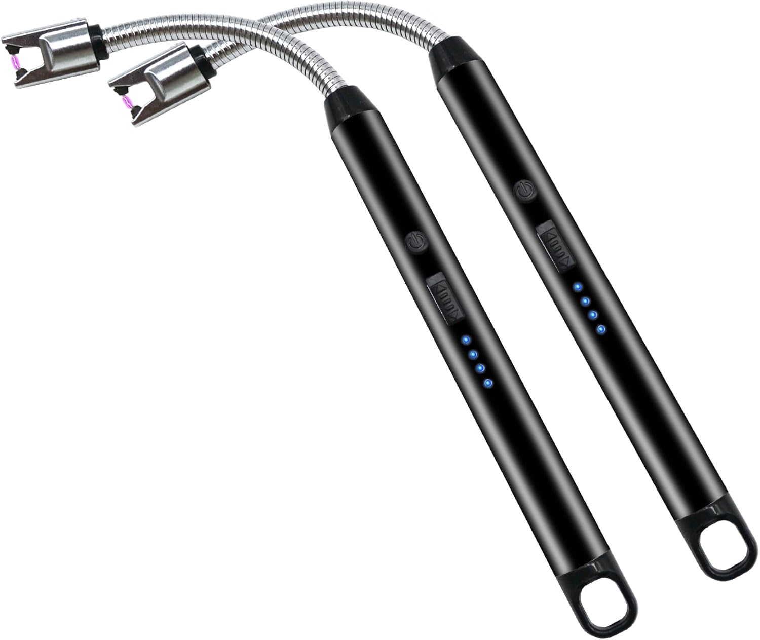 Skiennix Electric Candle Lighter - Rechargeable 360° Flexible Neck Plasma Lighter | 2-Pack (Black)