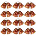 Cheerleading Pom Poms Set - Red and Gold, Metallic Foil, 24 Pieces