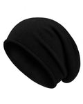 Zylioo XXL Lightweight Beanie for Big Heads, Soft Slouchy Sleep Cap, Large Thin Stretch Knit Hat for Day & Night Comfort Black